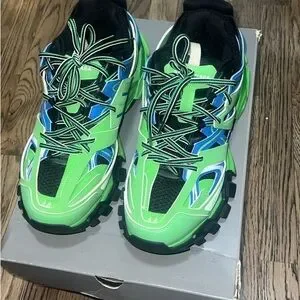 Balenciaga | Shoes | Balenciaga Kids Green And Blue Sneakers  Balenciaga Kids Green and Blue Sneakers main image 1